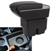 Подлокотник для Ford Fiesta 6 2008+ c USB красная строчка